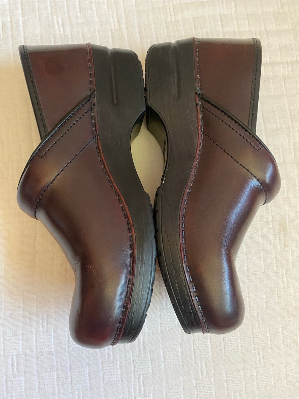 DANSKO Leather Clogs in Burgundy - Picture 3 of 7